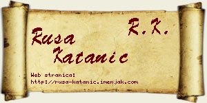 Rusa Katanić vizit kartica